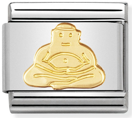 Nomination, Paslanmaz çelik ve 18k altın (06_buddha) ile COMPOSABLE klasik dini