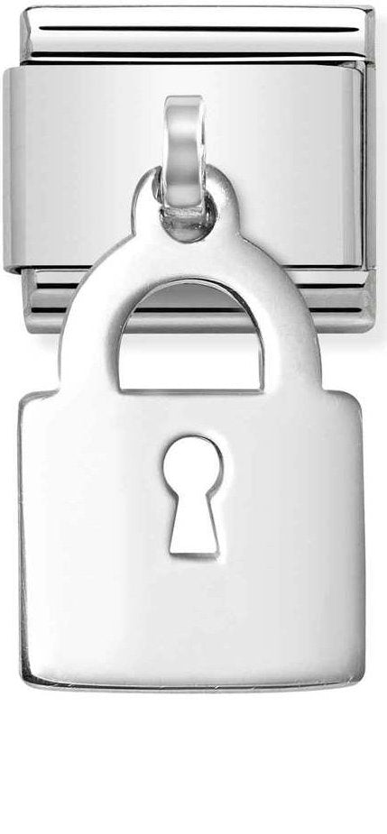 Nomination, Composable Classic CHARMS PLATES steel and 925 sterling silver (10_Padlock Pendant)