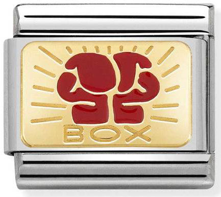 Nomination, COMPOSABLE klasik plakalar çelik, emaye ve 18k altın (10_boxe)