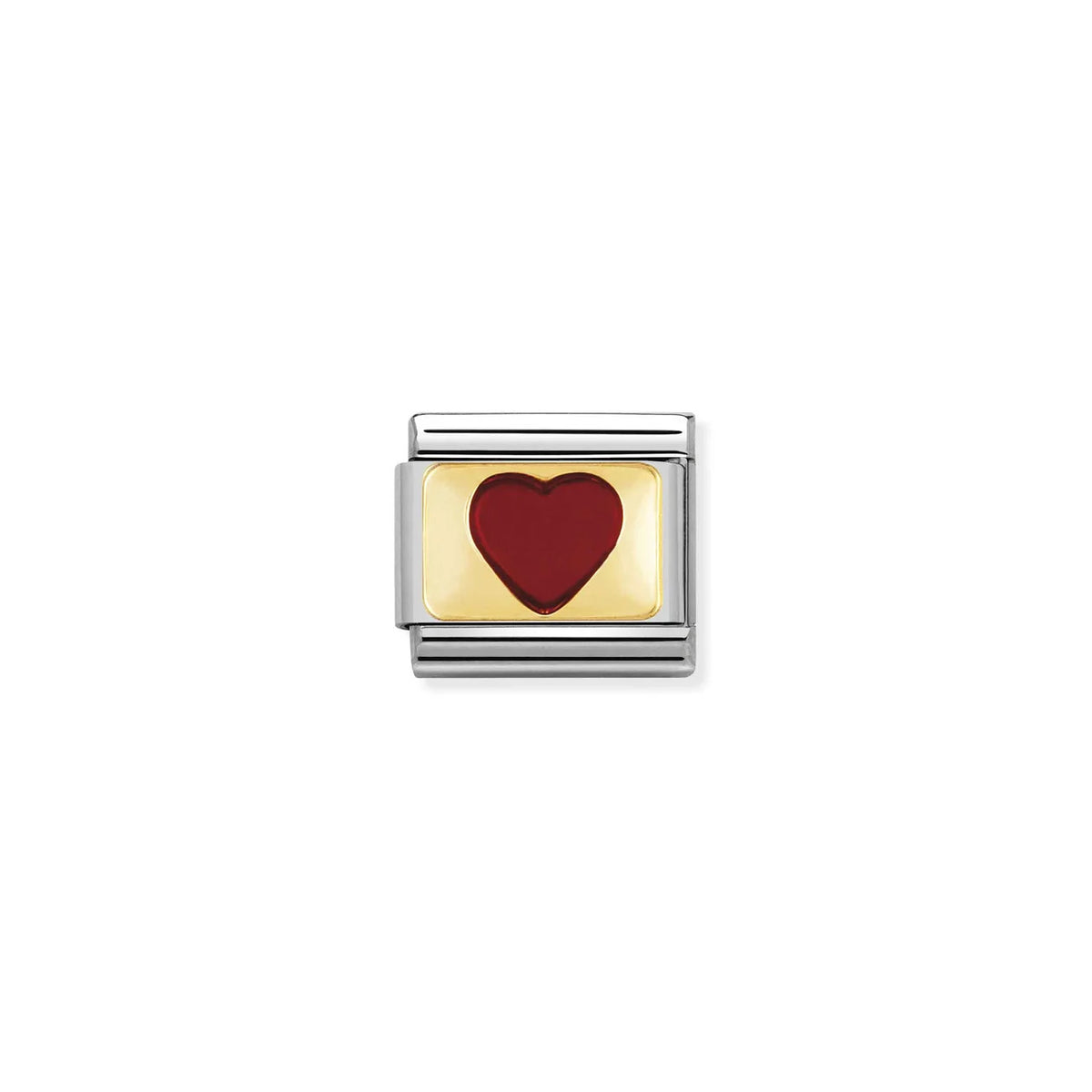 Nomination, Composable Classic Dekoratif Link - Plakalar - kırmızı kalp - (33 Red heart) 18K Altın