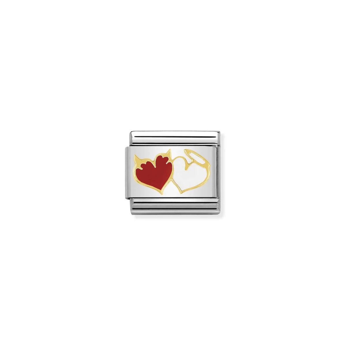 Nomination, Composable Classic Dekoratif Link - Aşk - Kalp Melekler ve Şeytanlar -  18K Altın