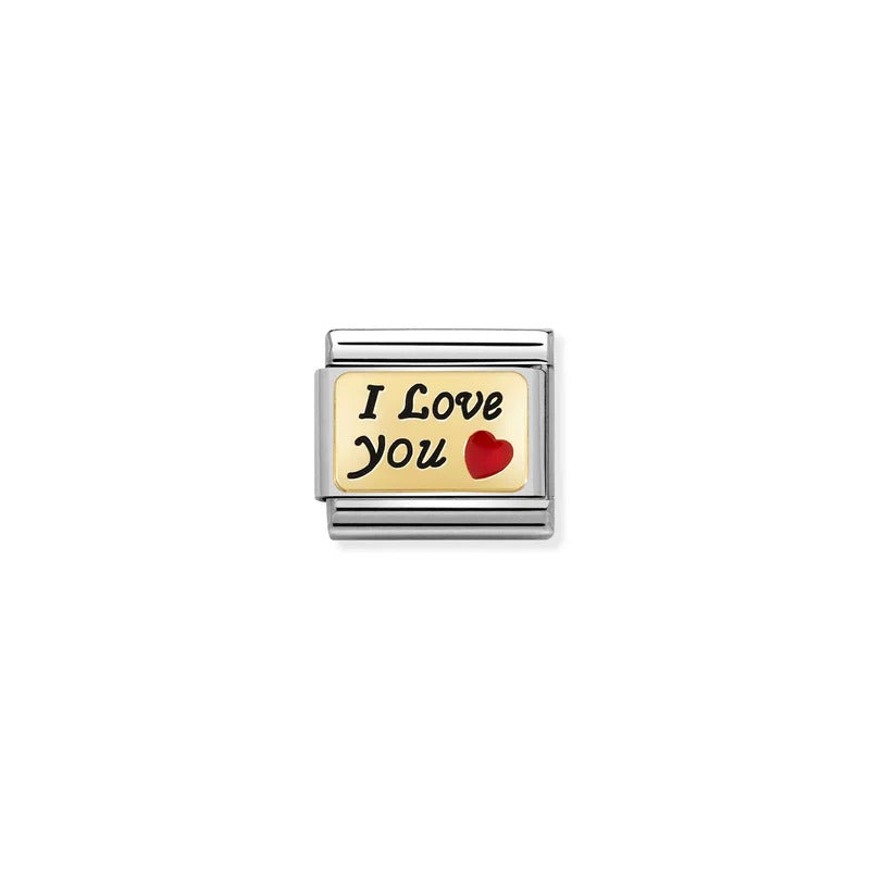 Nomination, Composable Classic Dekoratif Link - Plakalar - Seni seviyorum - (55 I love You) 18K Altın