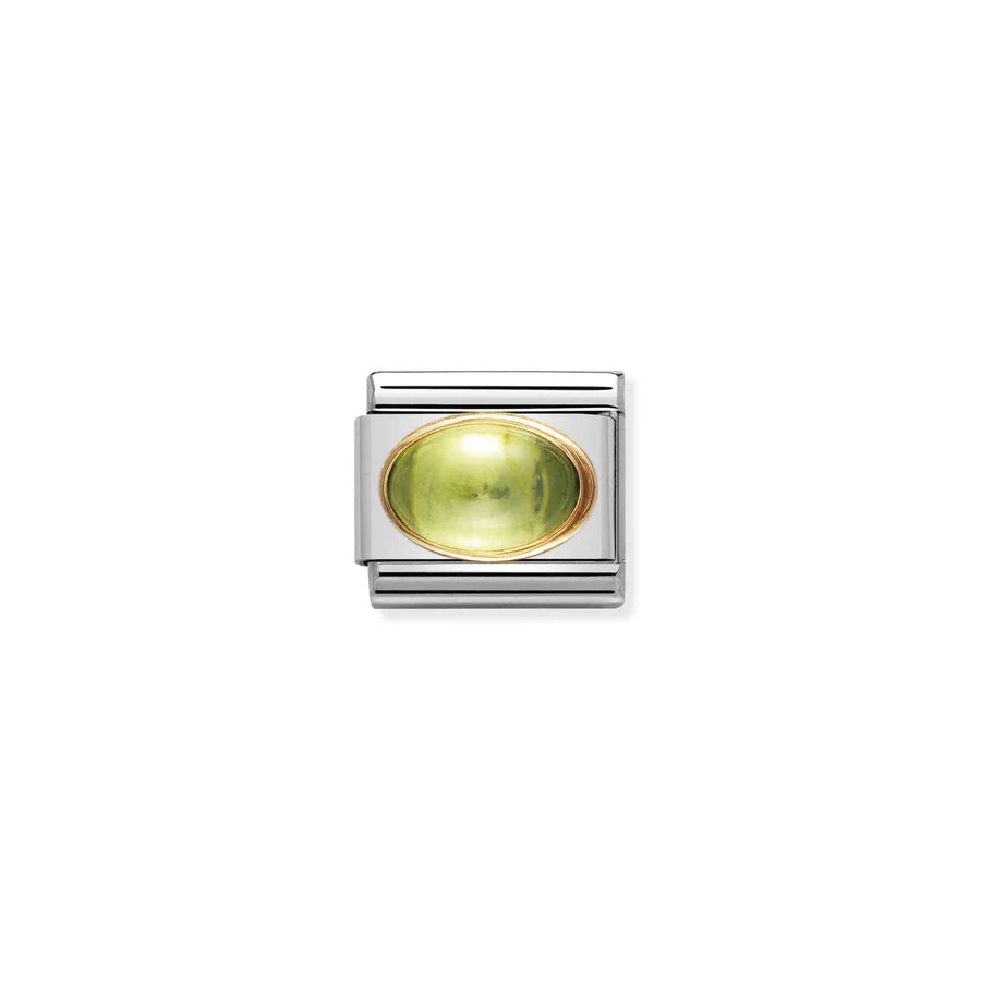 Nomination Italy, Composable Classic Dekoratif Link - Taşlar Oval - Peridot - (05 PERIDOT) 18K Altın