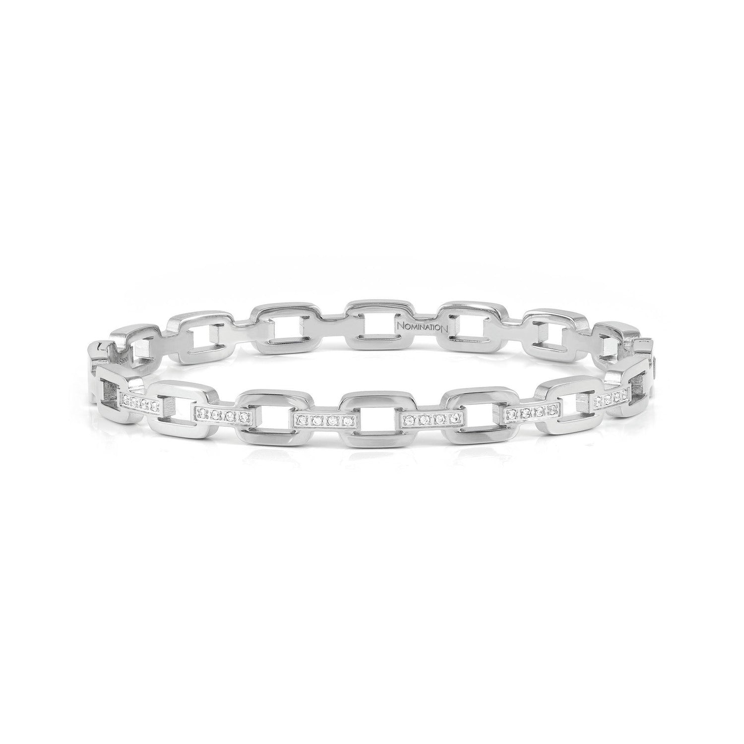 Nomination,PRETTY BANGLES çelik bileklik ve cz CHAIN (SMALL SIZE) (001_Steel)