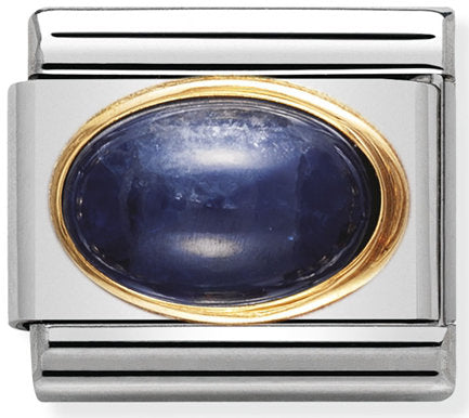 Nomination, 18K altınlı paslanmaz Çelik COMPOSABLE klasik oval taş (08_sapphire)