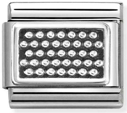 Nomination, Composable Classic PLATES OXIDIZED steel and 925 sterling silver (60_Striped dots)