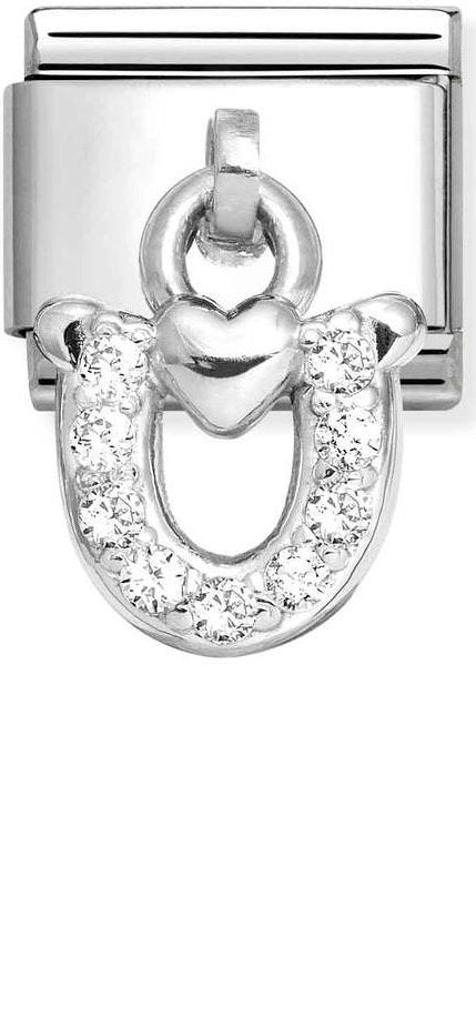 Nomination, Composable Classic CHARMS stainless steel and 925 sterling silver (32_Horseshoe with heart)