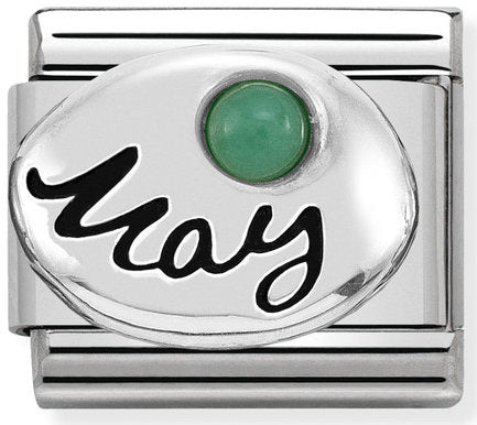 Nomination, ST, Çelik, 925 Ayar Gümüş ve Taşlarda COMPOSABLE Klasik Semboller (05_May Emerald)
