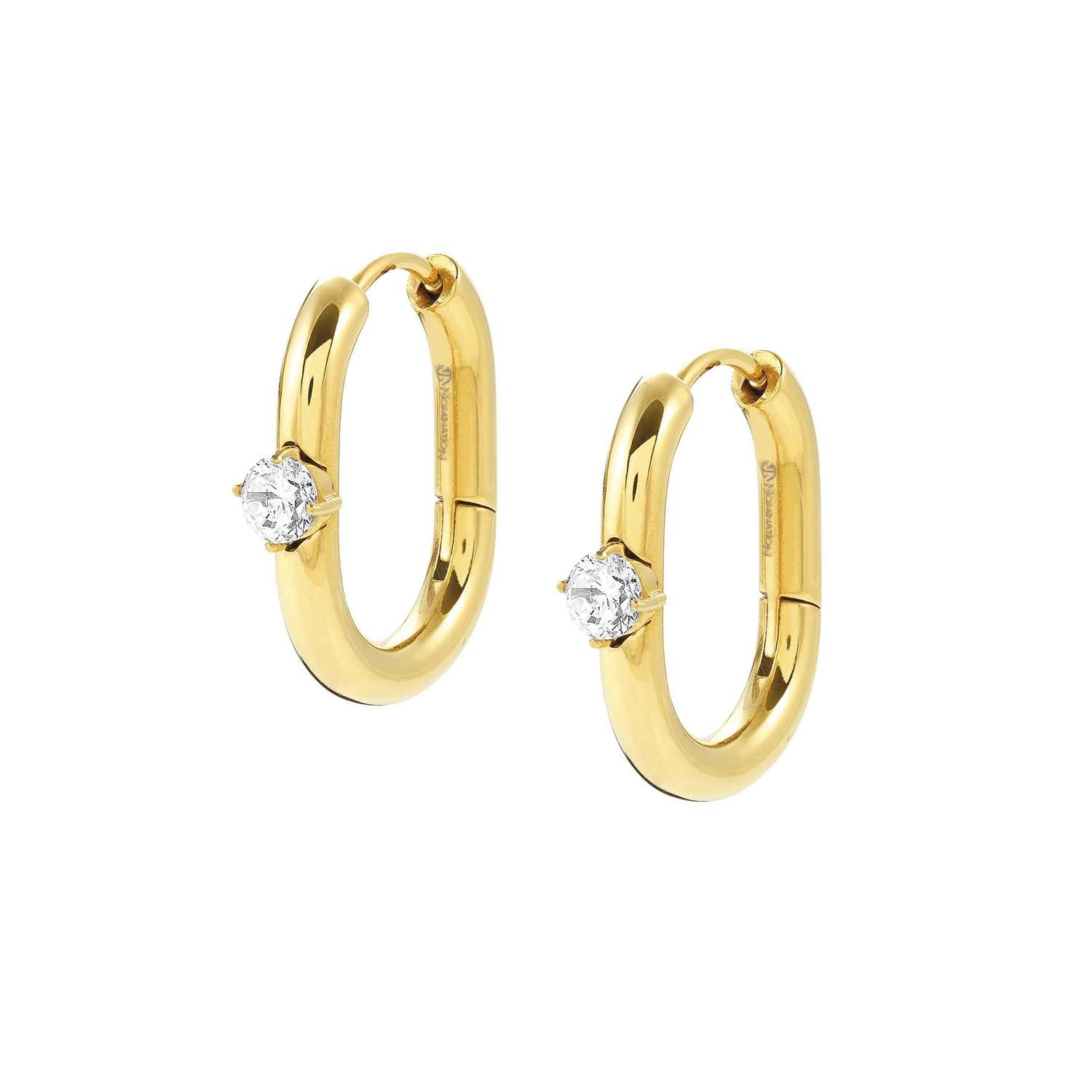 Nomination, CHAINSOFSTYLE earrings in steel and cz (012_Yellow Gold)