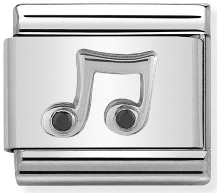 Nomination, COMPOSABLE CL Sembolleri Paslanmaz Çelik, 925 Ayar Gümüş  ve kübik zirkonya (08_MUSIC NOT)