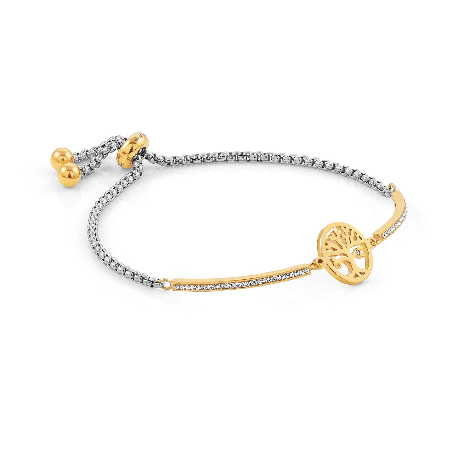 Nomination,MILLELUCI çelik bileklik ve cubic zirconia (GOLD RICH) (017_Tree life)