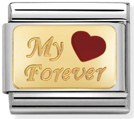 Nomination, COMPOSABLE Klasik Plakalar Çelik, Emaye ve 18K Altın (26_my Forever)