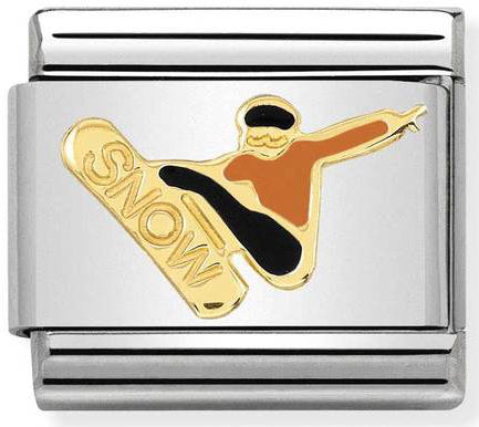 Nomination, Emaye ve 18K altınlı paslanmaz Çelik COMPOSABLE klasik spor 1 (17_snowboarder)