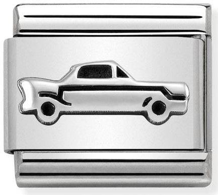 Nomination, ST, Çelik ve 925 Ayar Gümüş (33_Vintage CAR) COMPOSABLE klasik oksitlenmiş semboller