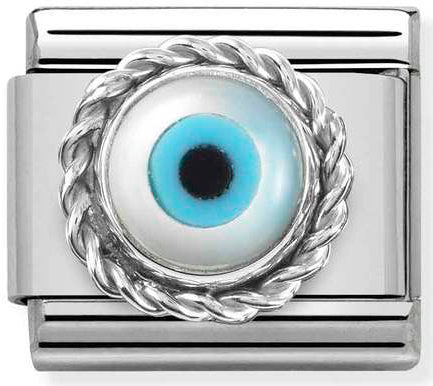 Nomination, Comp, Klasik Taşlar, Çelik, 925 Ayar Gümüş (18_Greek Eye)