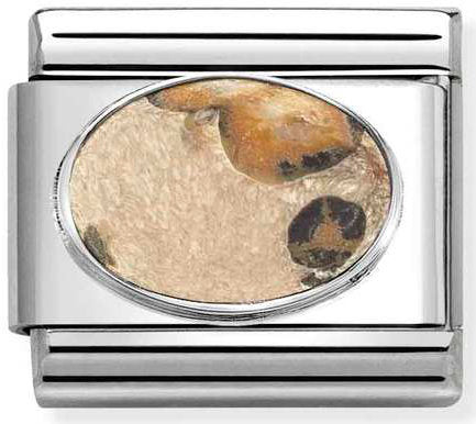 Nomination, Composable Classic HARD STONES steel and 925 sterling silver (46_LEOPARD JASPER MAT)