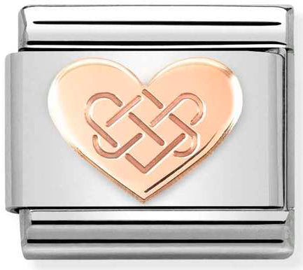 Nomination, COMPOSABLE Klasik Semboller Çelik ve 375 Altın (38_Celtic Knot Heart)