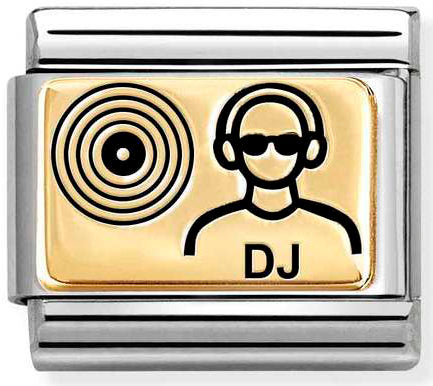 Nomination, Composable Classic PLATES (IC) in steel and 18k gold (55_DJ)