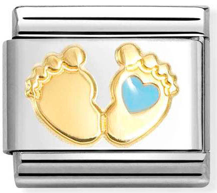Nomination, Composable Classic SYMBOLS steel, enamel and 18k gold (86_BLUE foot)
