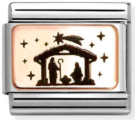 Nomination, Composable Classic PLATES (IC) steel and 9k rose gold (19_Nativity)