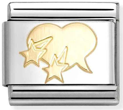 Nomination, COMPOSABLE Classic LOVE in stainless steel with 18k gold (22_Comic heart)