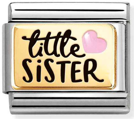 Nomination, Composable Classic PLATES (IC) in steel, enamel and 18k gold (06_Little Sister)