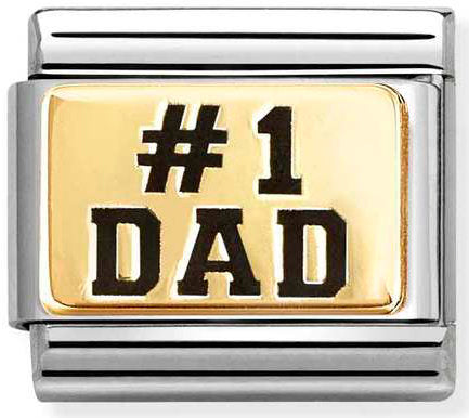Nomination, Composable Classic PLATES (IC) in steel and 18k gold (39_Dad n1)
