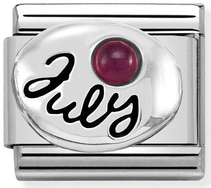 Nomination, ST, Çelik, 925 Ayar Gümüş ve Taşlarda COMPOSABLE Klasik Semboller (07_ Haziran Ruby)