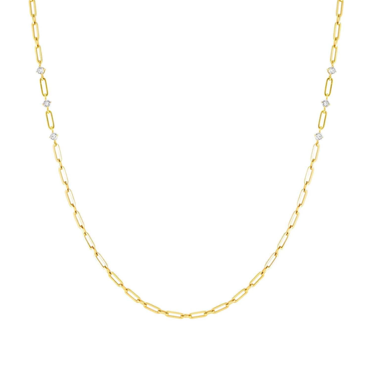 Nomination, CHAINSOFSTYLE necklace in steel and LONG cz (012_Yellow Gold)