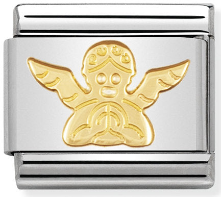 Nomination, Paslanmaz çelik ve 18k altın (04_angel) COMPOSABLE klasik dini