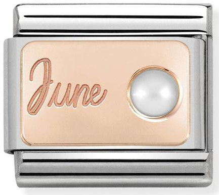 Nomination, S, Steel ve 9K ROSE altın (06_June Beyaz inci).