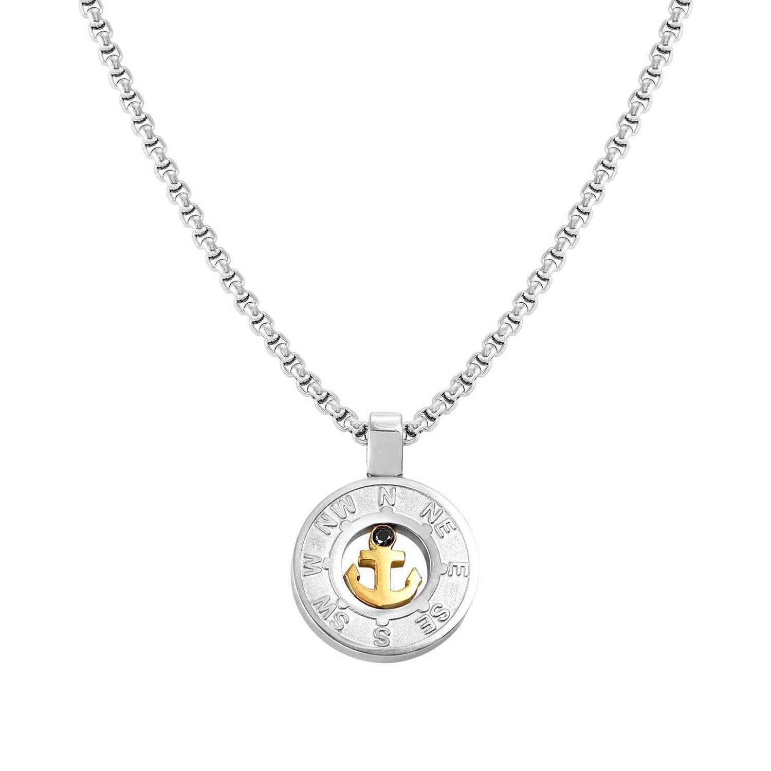 Nomination, MANVISION necklace in steel and cubic zirconia ANCHOR (012_Yellow Gold)