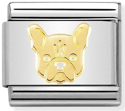 Nomination, COMPOSABLE klasik semboller ve çelik ve 18k altın (54_french bulldog)