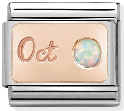 Nomination, S, Steel ve 9K ROSE altın (10_OCTOBER BEYAZ OPAL).