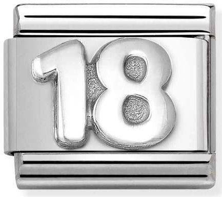 Nomination, ST, Çelik ve 925 Ayar Gümüş (56_18 (Unisex)) COMPOSABLE klasik oksitlenmiş semboller