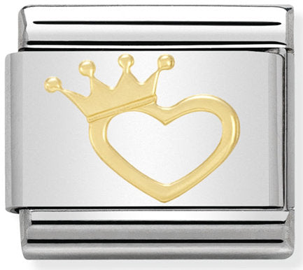 Nomination, 18k altınlı paslanmaz Çelik COMPOSABLE klasik aşk (taç ile 17_heart)