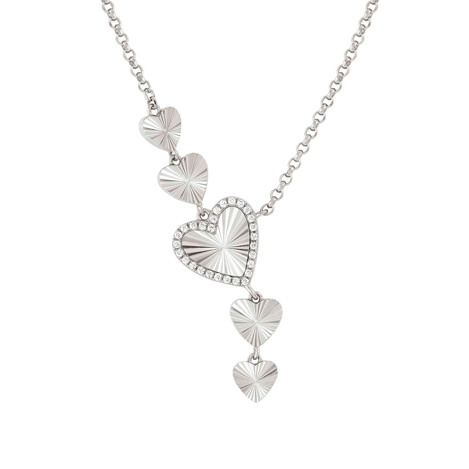 Nomination,925 Gümüş  ve kübik zirkonya (004_heart) Truejoy Kolye