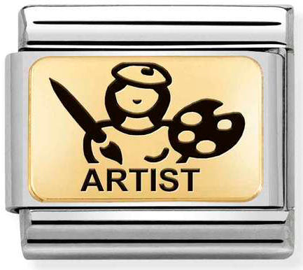 Nomination, Çelik ve 18K altın (10_artist) COMPOSABLE klasik plakalar (IC)
