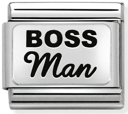 Nomination, COMPOSABLE klasik oksidize plakalar 2 çelik ve 925 Ayar gümüş (34_boss adam)
