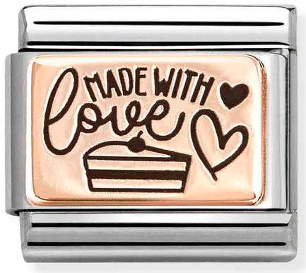 Nomination, Composable Classic PLATES (IC) steel and 9k rose gold (24_Made with love)
