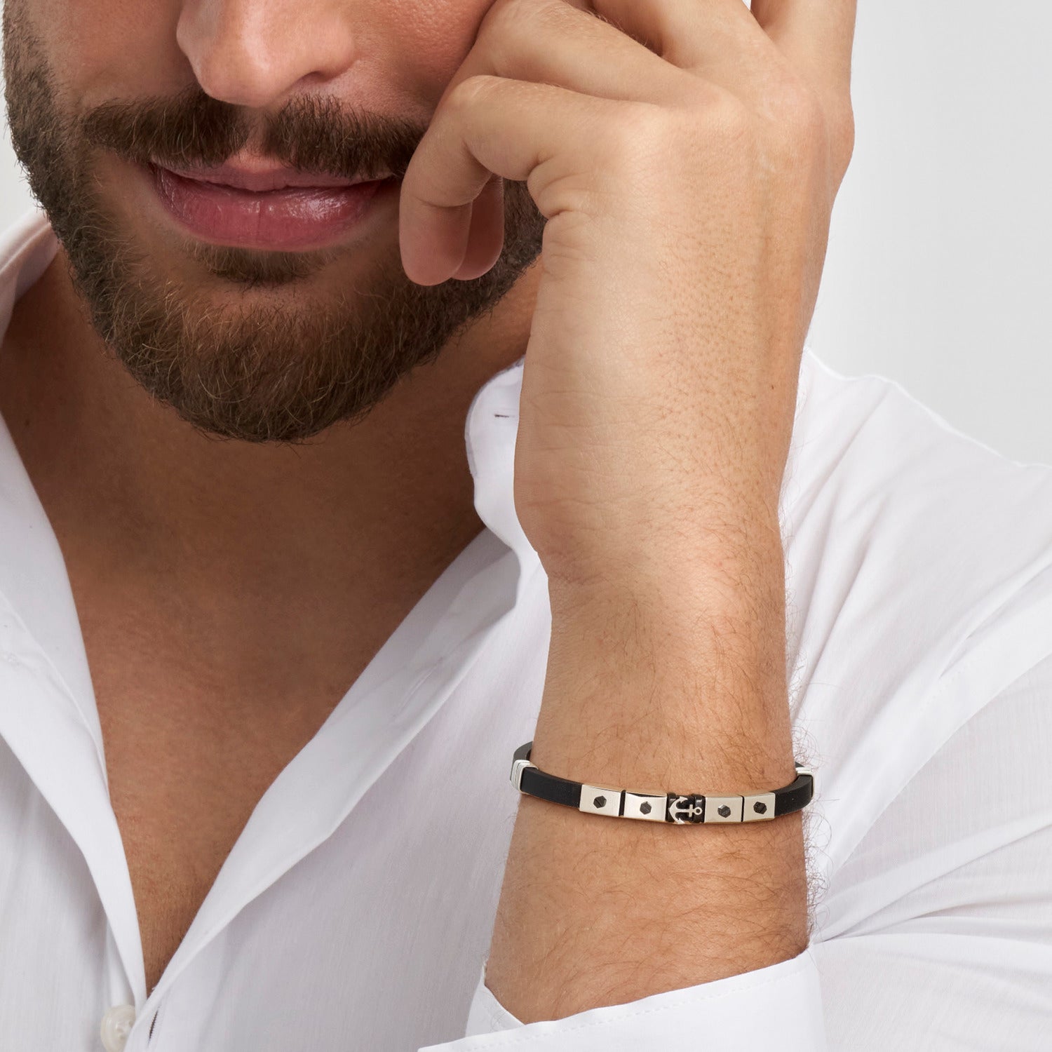 Nomination, CITY bracelet in steel and rubber (HEX SCREWS) (002_Anchor)