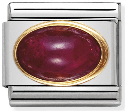 Nomination, 18K altınlı paslanmaz Çelik COMPOSABLE klasik oval taş (10_ruby)
