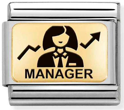 Nomination, Çelik ve 18K altın (24_manager (o)) COMPOSABLE klasik plakalar (IC)