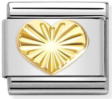Nomination, Composable Classic SYMBOLS steel and 18k gold (51_Diamond-coated Heart)
