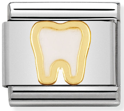 Nomination, Emaye ve 18K altınlı paslanmaz Çelik COMPOSABLE klasik günlük yaşam (05_tooth)