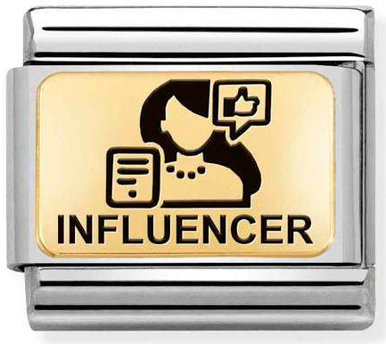 Nomination, Çelik ve 18K altın (07_influencer) COMPOSABLE klasik plakalar (IC)