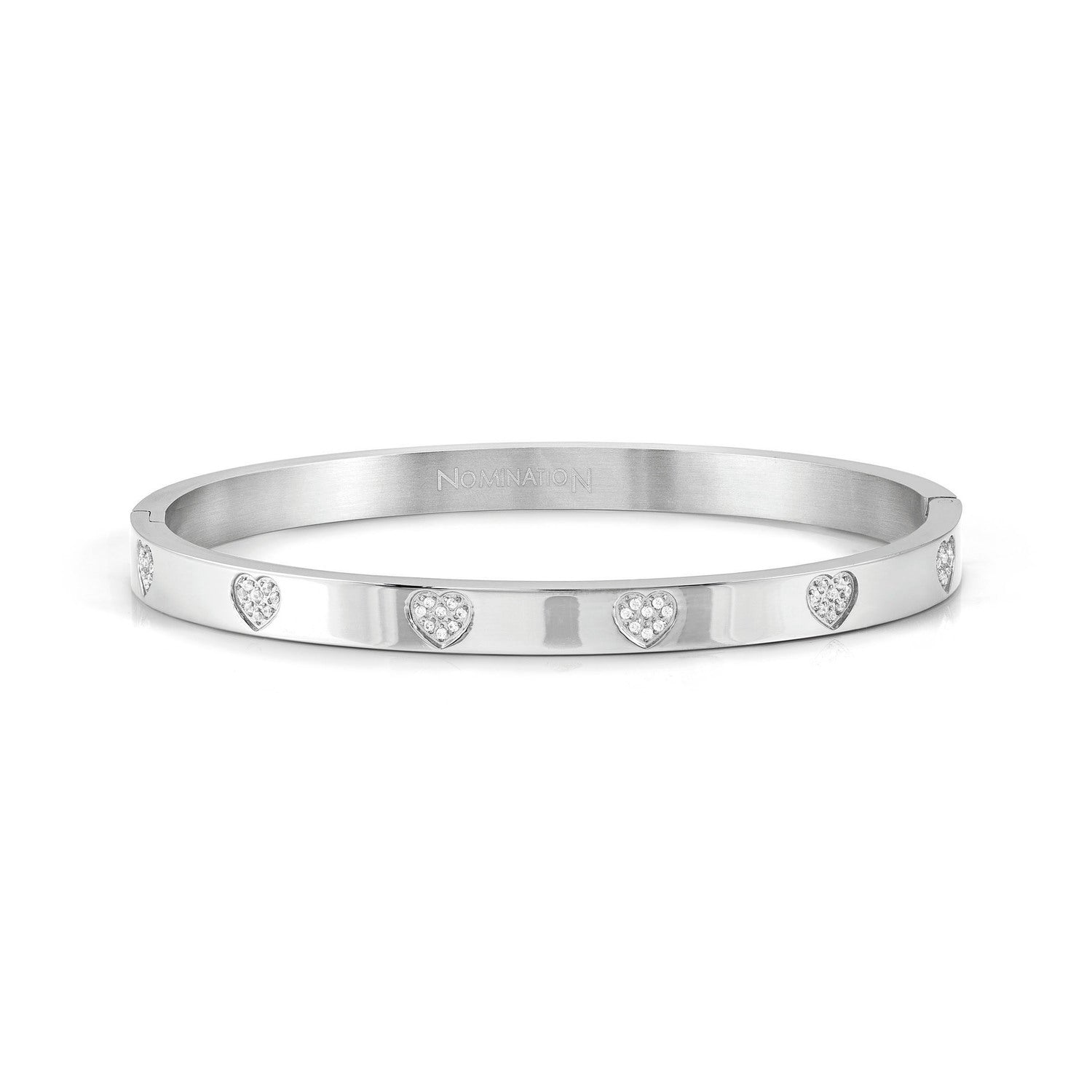 Nomination,PRETTY BANGLES çelik bileklik ve cz PAVE (SMALL SIZE) (004_Heart)