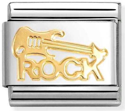 Nomination, COMPOSABLE Classic MUSIC in stainless steel with 18k gold (10_Rock guitar)
