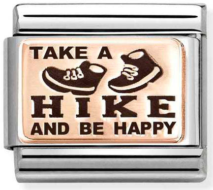 Nomination, Composable Classic PLATES (IC) steel and 9k rose gold (20_Take a hike and be happy)