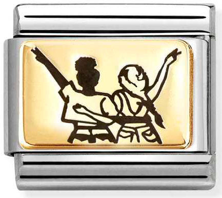 Nomination, Composable Classic PLATES (IC) in steel and 18k gold (41_Friends)